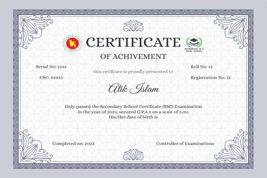 Educare Modern Certificate Card